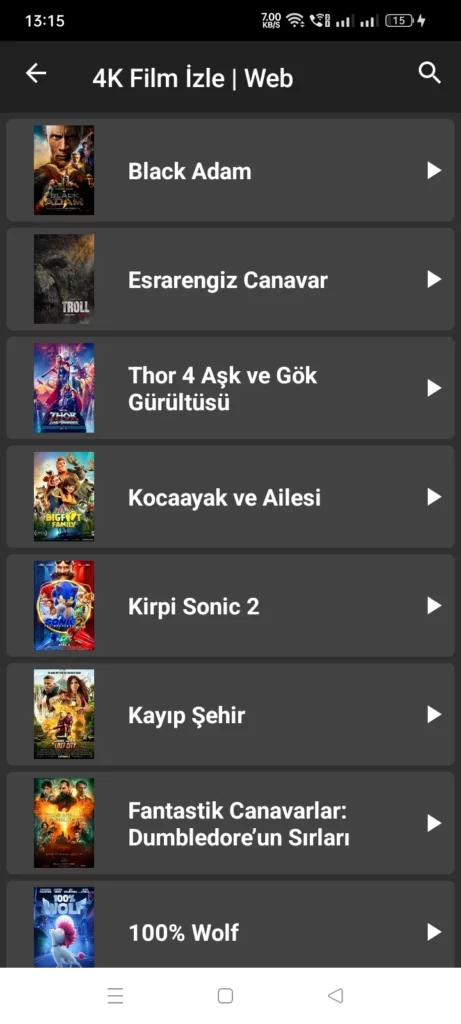4K Films Section Inat Box App